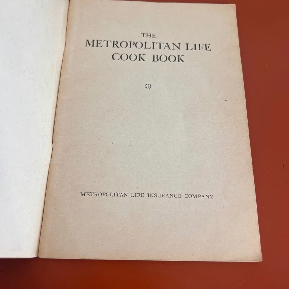 Vintage Metropolitan Life Cook Book Metropolitan Life Insurance Company Booklet